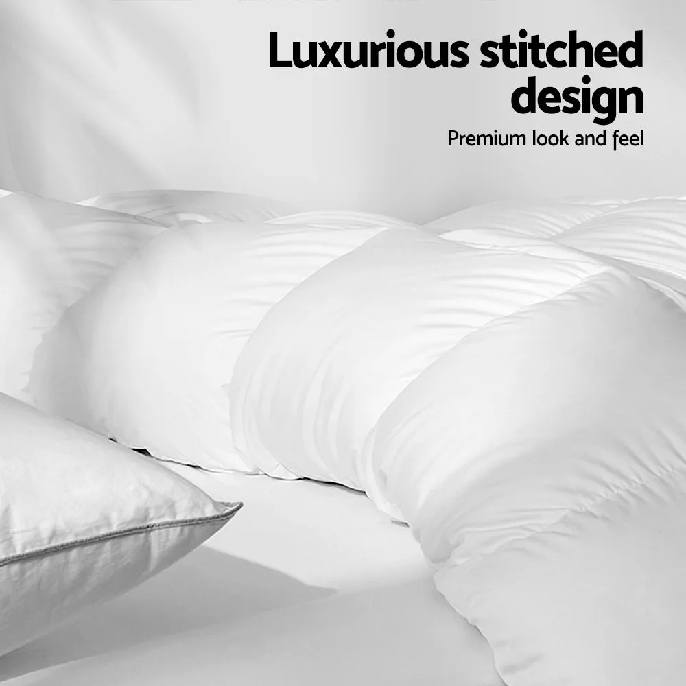 800GSM Goose Down Feather King Quilt, 100% Cotton Cover - Giselle Bedding