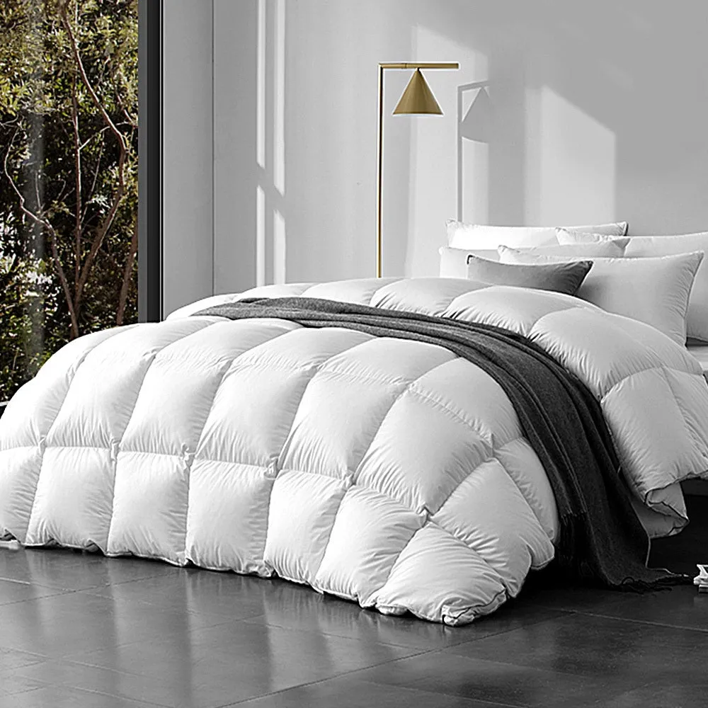 800GSM Goose Down Feather King Quilt, 100% Cotton Cover - Giselle Bedding