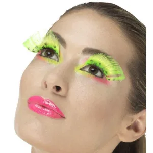 80s Polka Dot Eyelashes Adult Neongreen