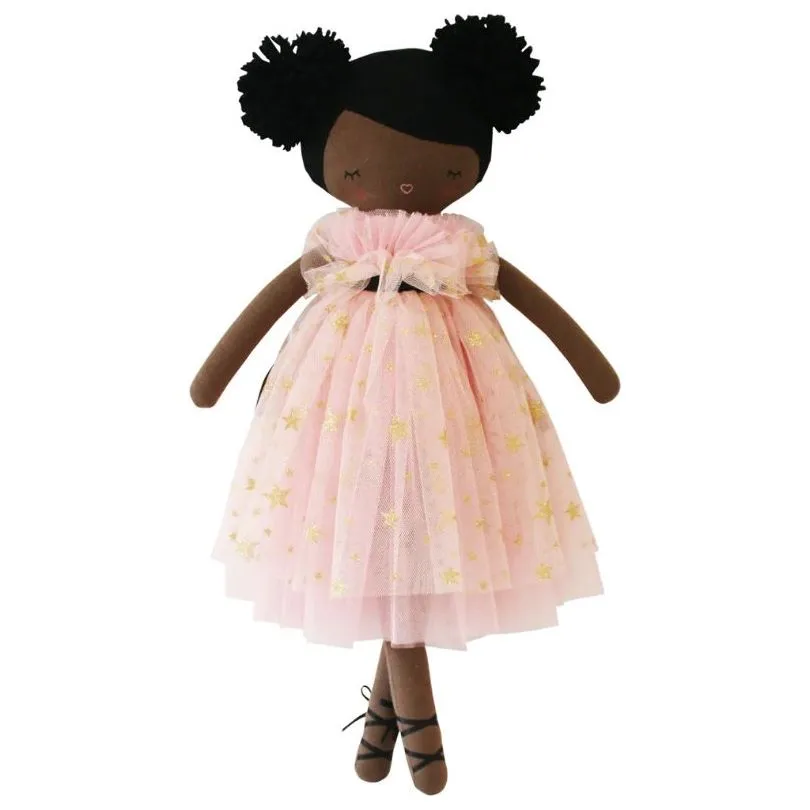 Alimrose Halle Ballerina Doll -Darker Brown & Ebony