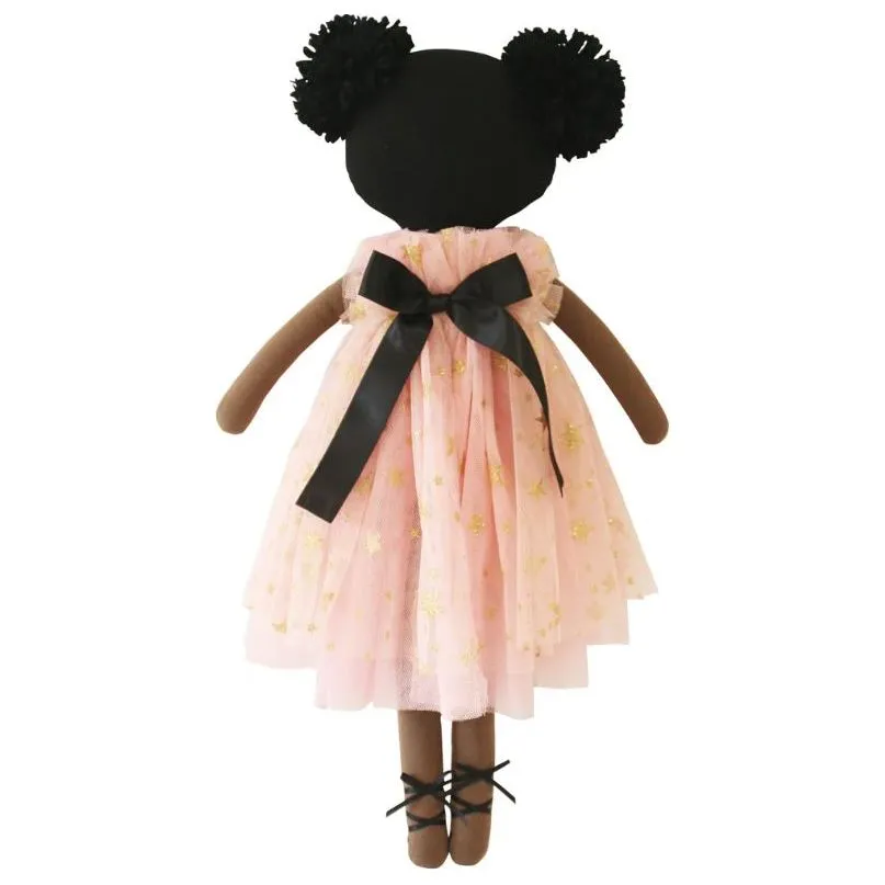 Alimrose Halle Ballerina Doll -Darker Brown & Ebony