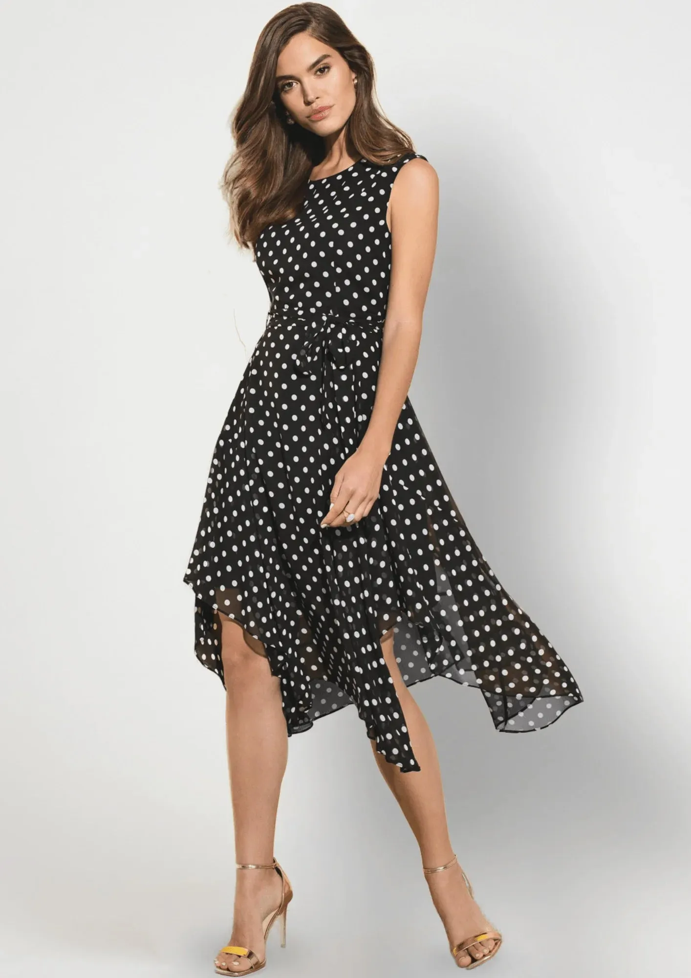 BLACK & WHITE POLKA-DOT DRESS