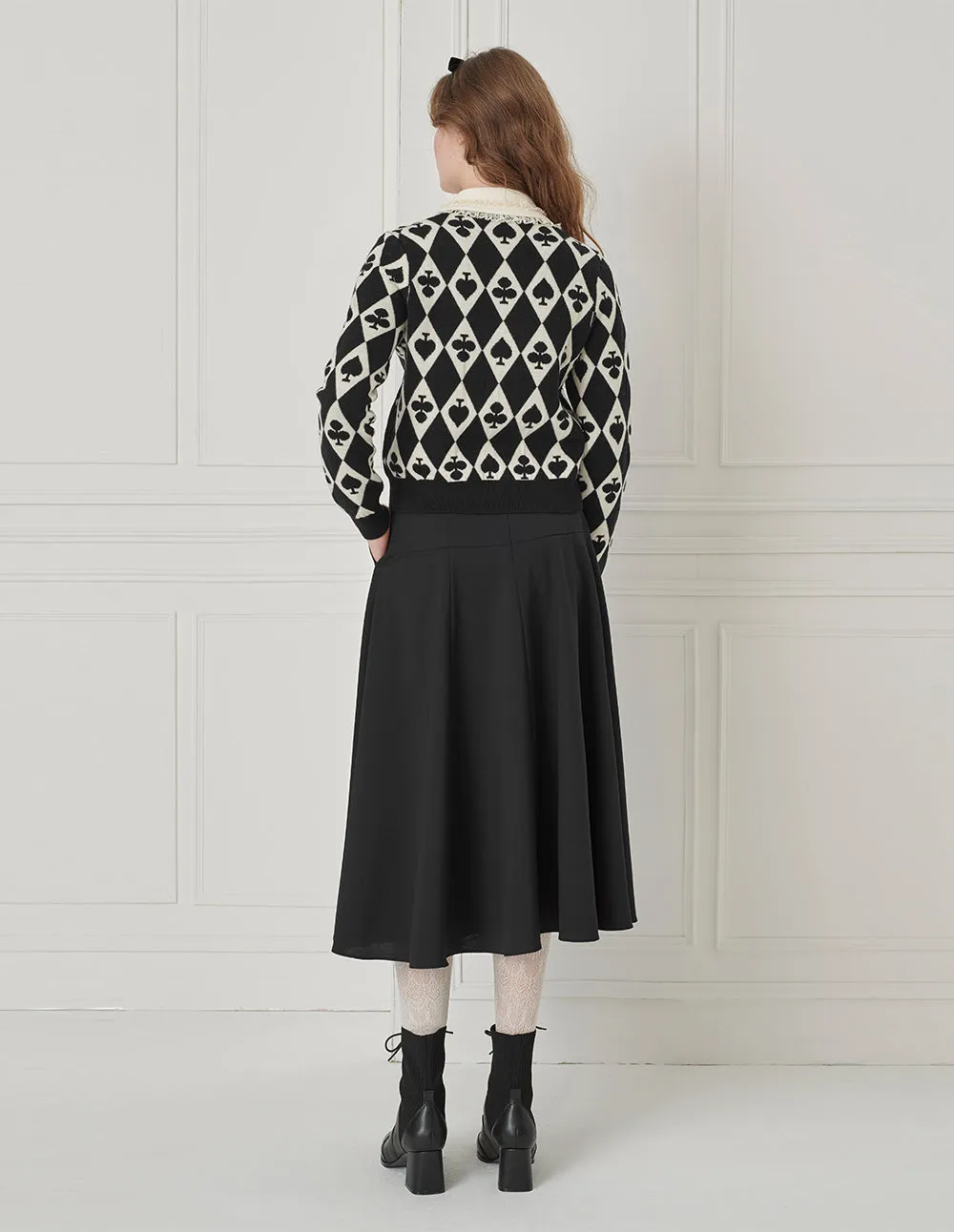 BORA AKSU A-line knee-length wool blend skirt