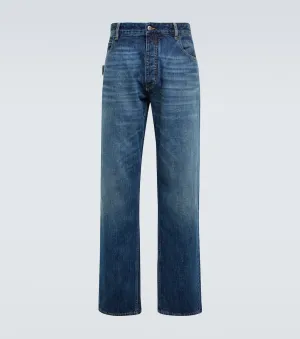Bottega Veneta High Rise Straight Leg Jeans, Blue