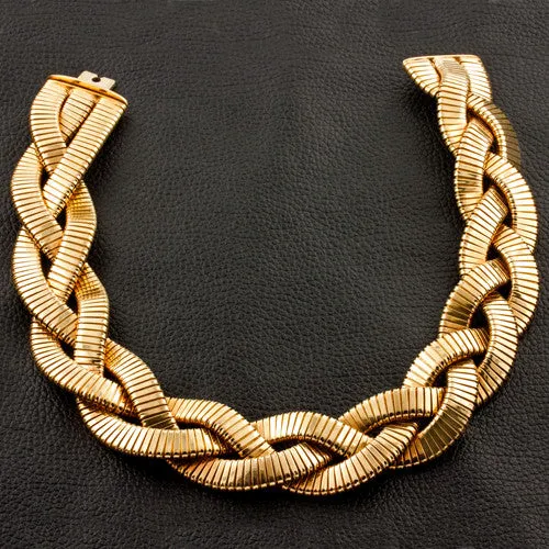 Braided Gold Estate Necklace
