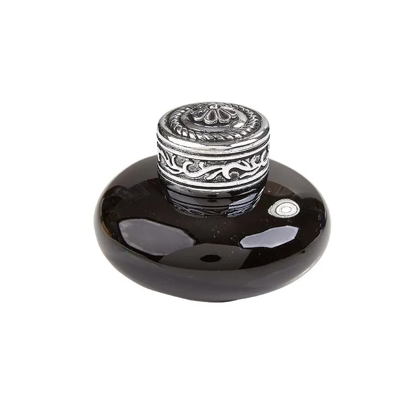 Ceramic Inkwells with Silver Metal Screwtop