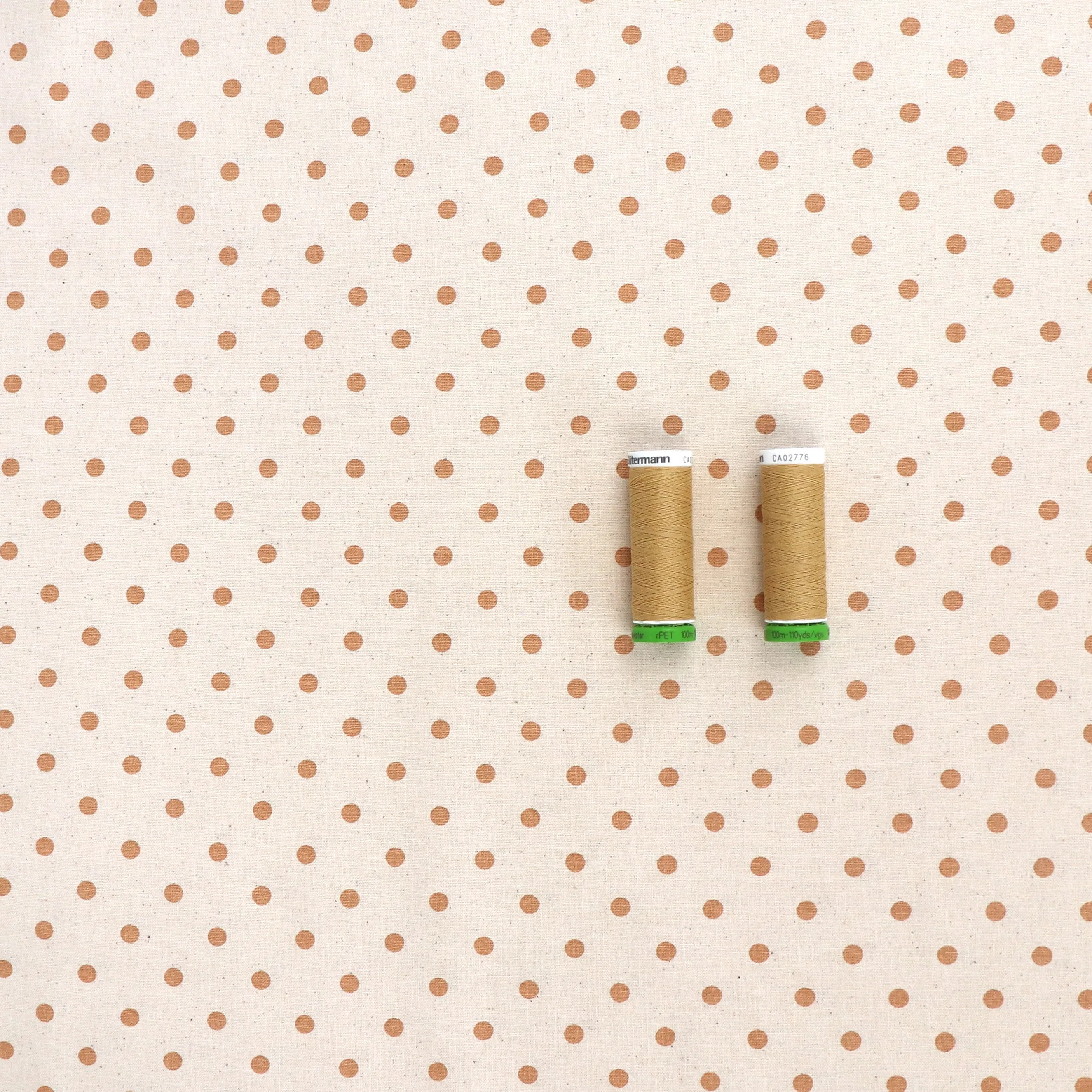 Cotton Shirting - Gold Polka Dot