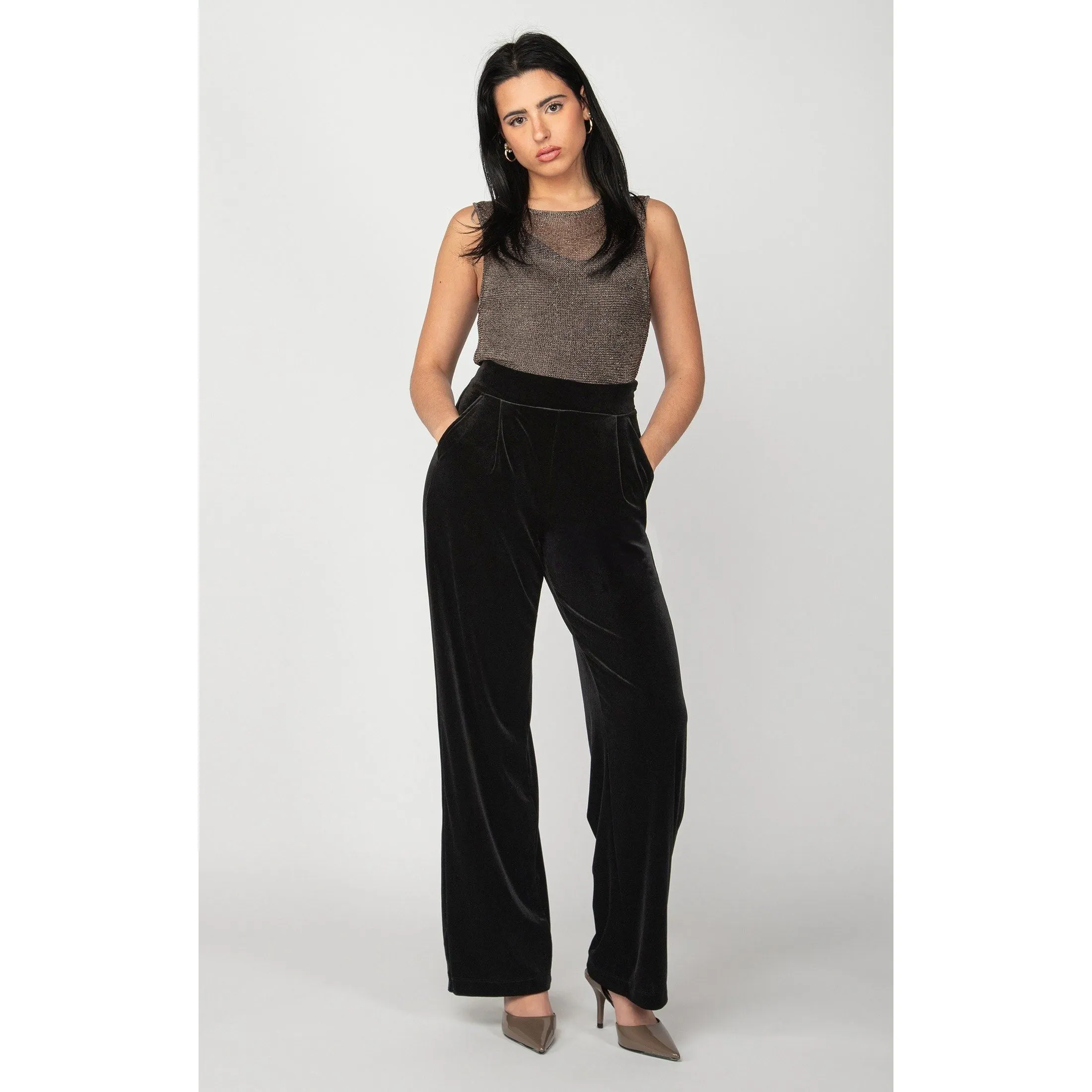 Dex Wide Leg Velour Pant