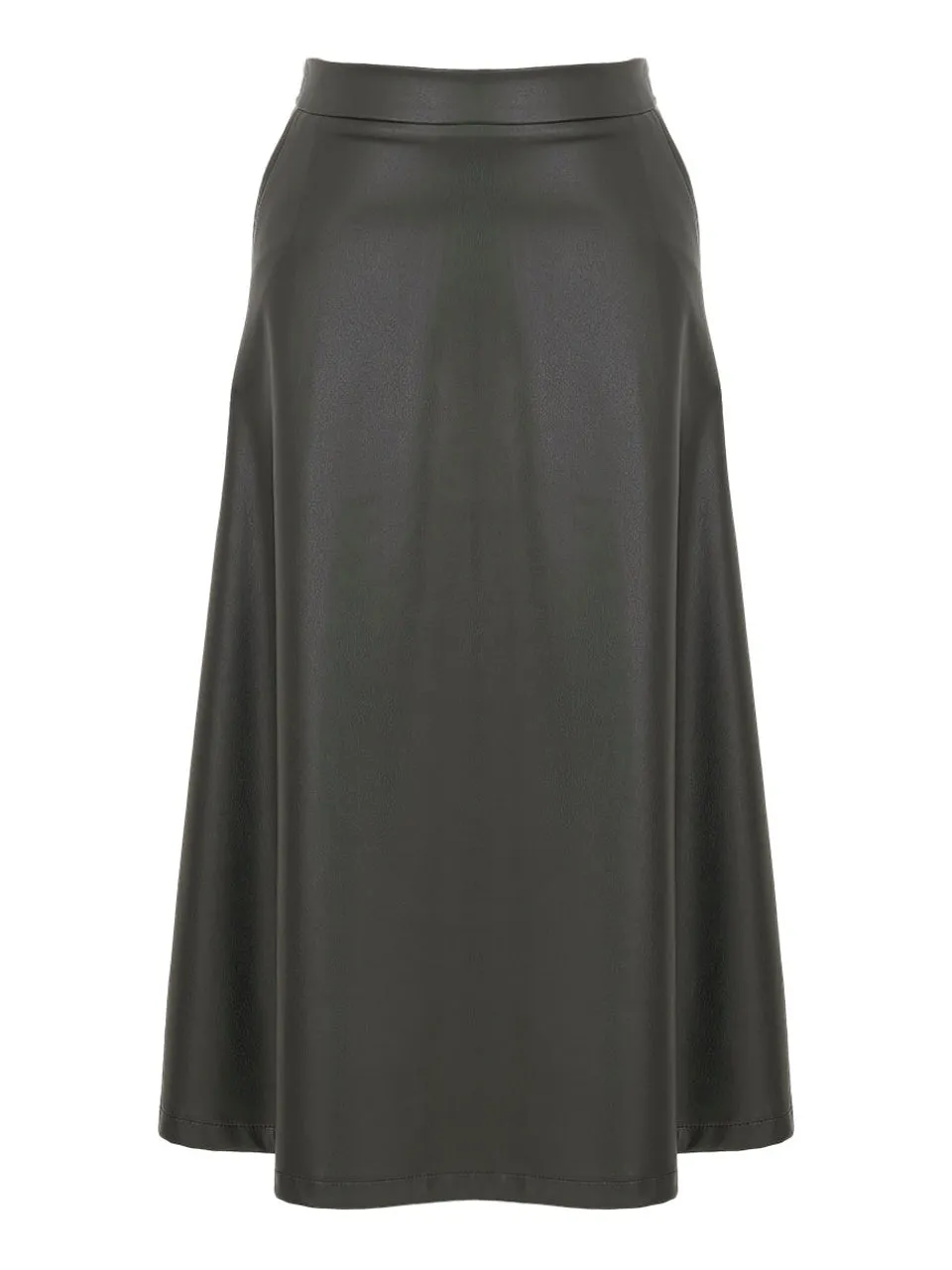 Dolcezza #74127 black faux leather long skirt