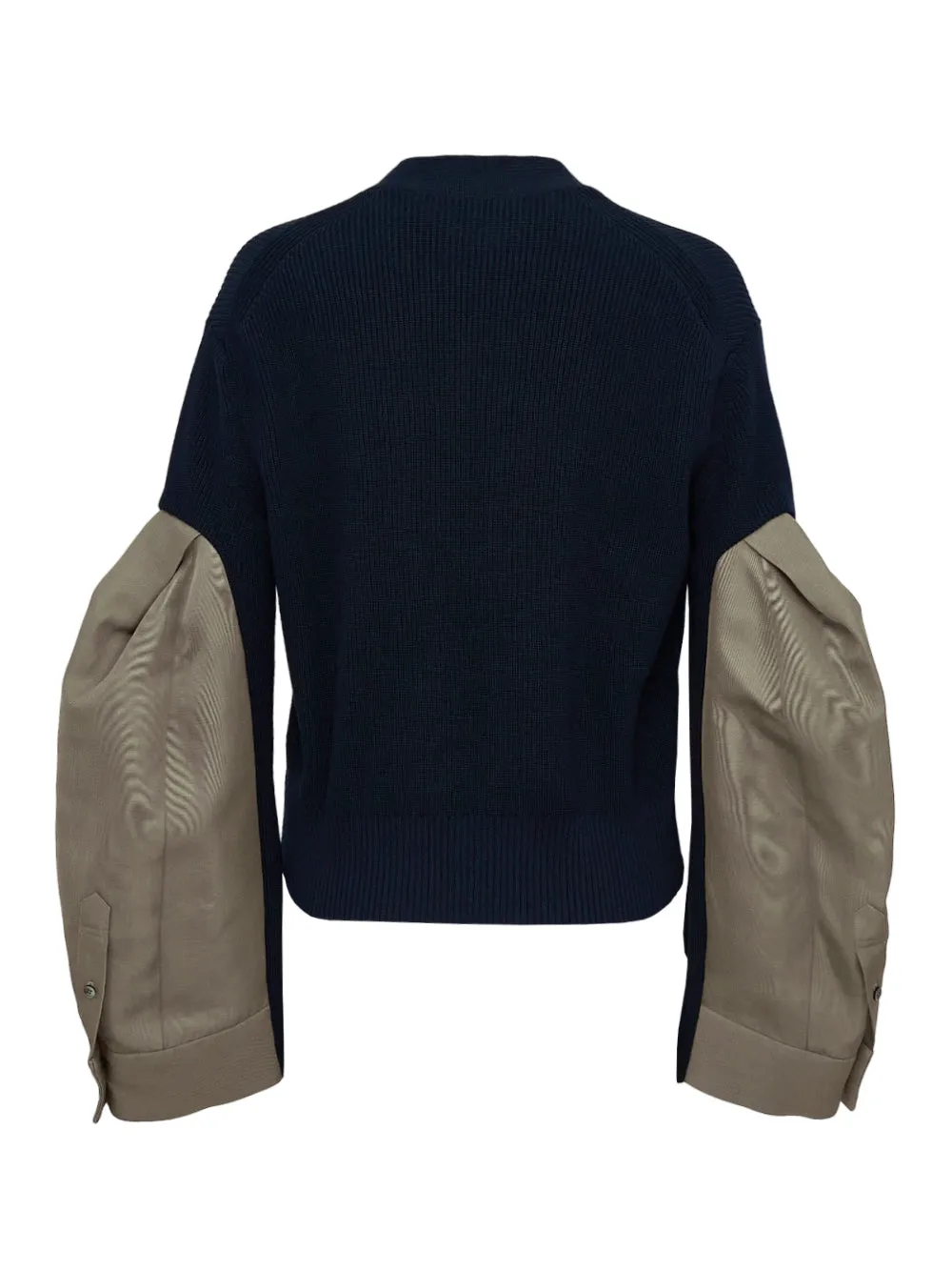 Double-Faced Silk Cotton X Knit Cardigan