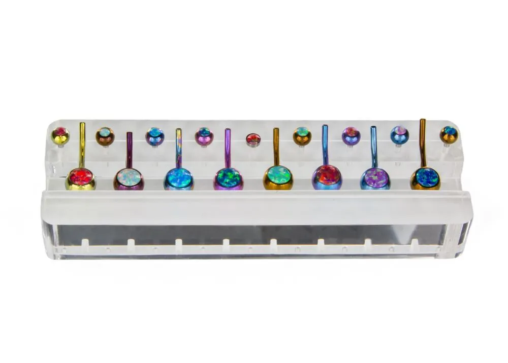 Empty 8 Piece Acrylic Belly Button Ring Display