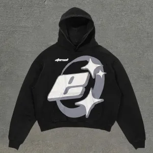 Fashionable personalized printed loose hoodie