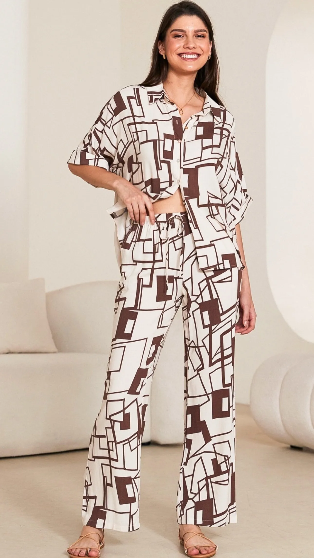 Geo Wide Leg Pant