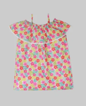 Girls flower off shoulder top