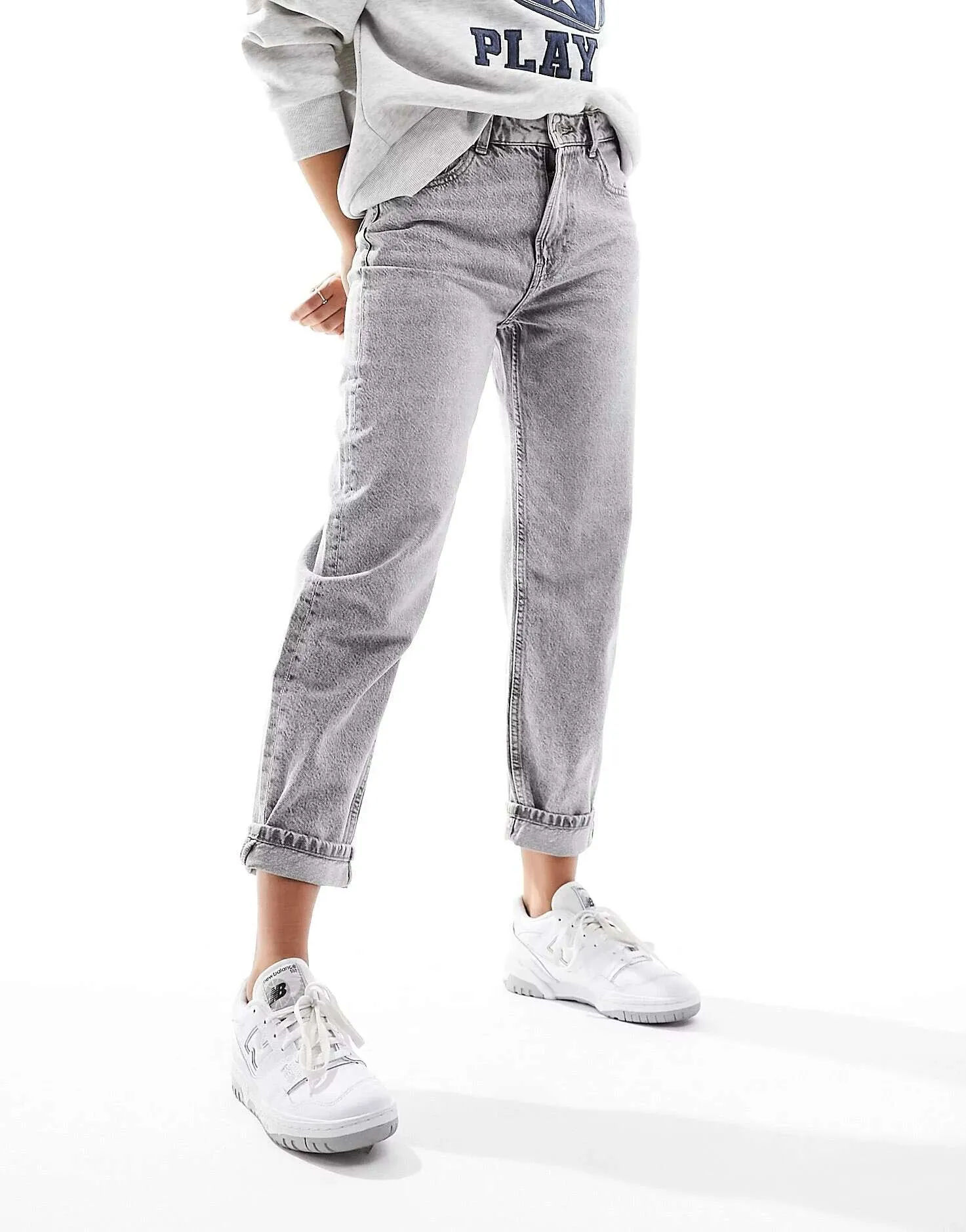 Gray Bershka Mom jeans