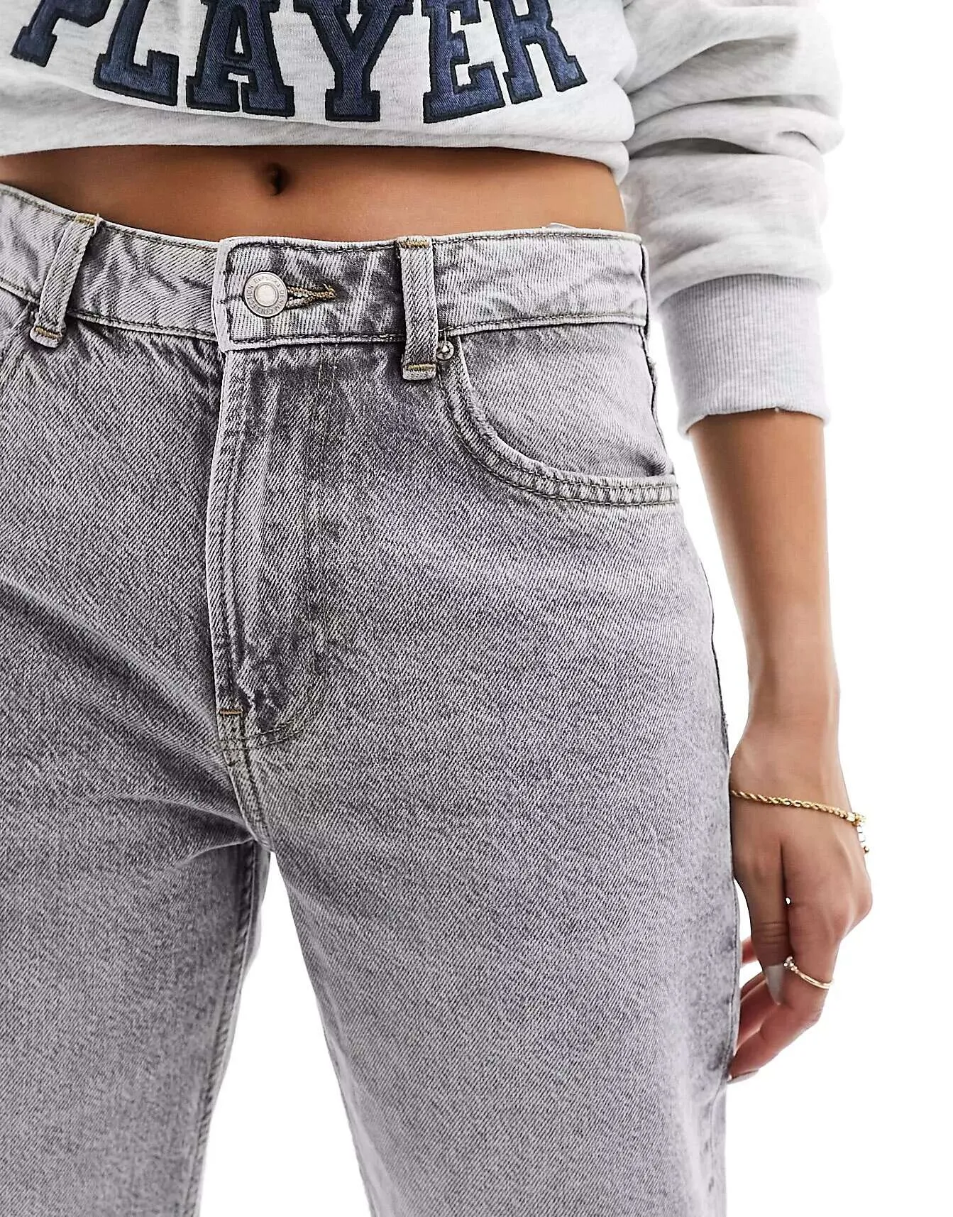 Gray Bershka Mom jeans