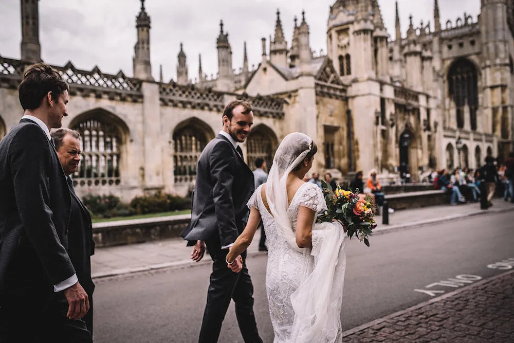 Hannah, Cambridge - custom Versaille silk veil