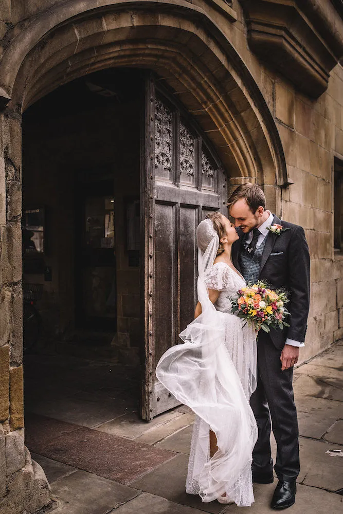 Hannah, Cambridge - custom Versaille silk veil