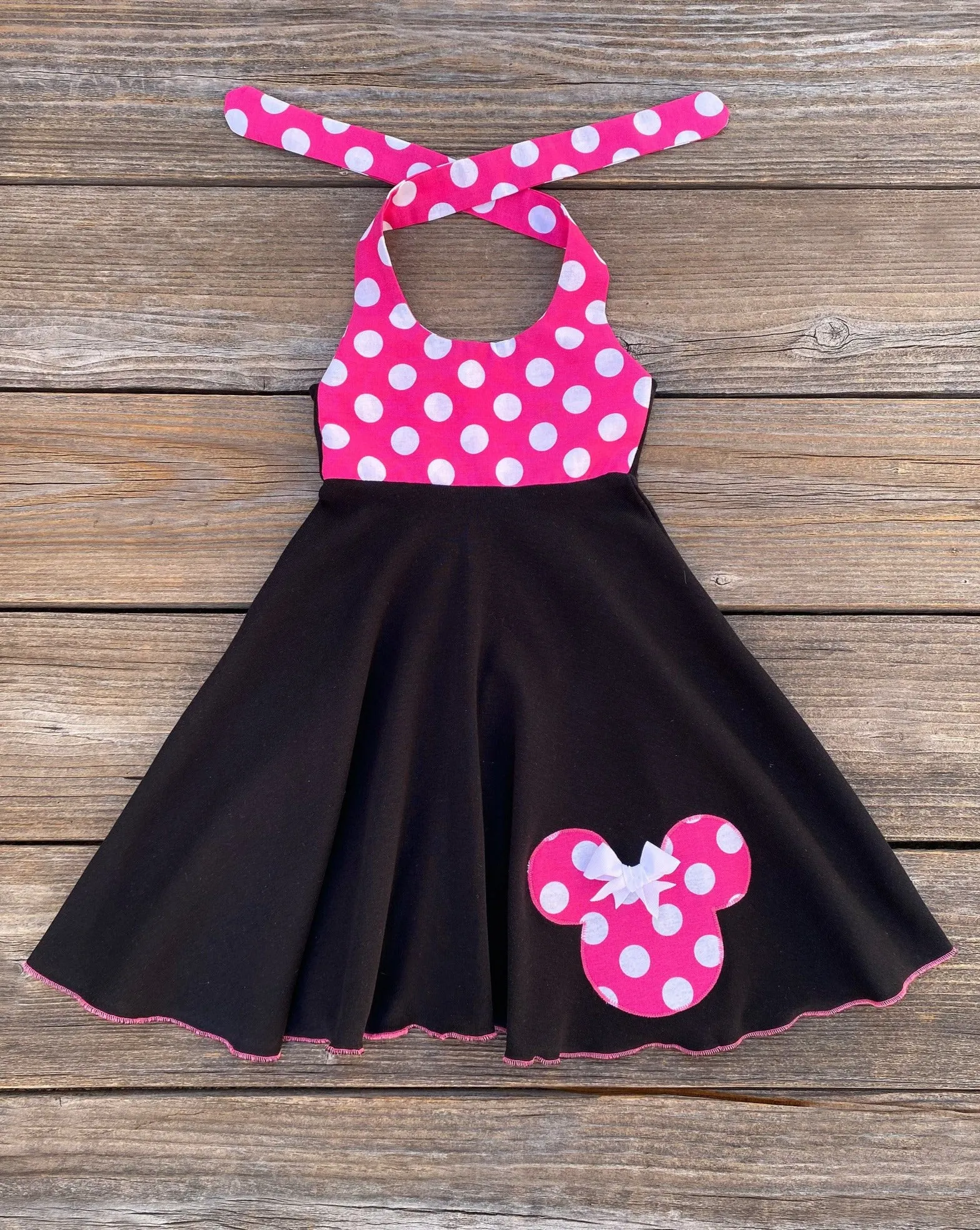 Hot Pink Black Minnie Mouse Dress