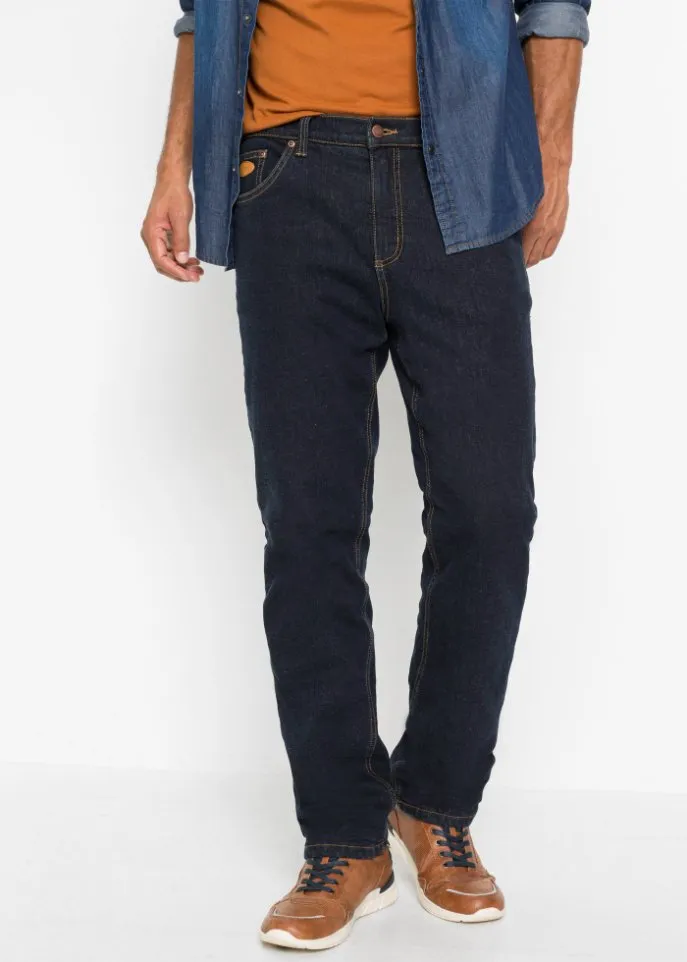 John Baner Jeanswear Regular Fit Thermal Stretch Straight Jeans, Blue