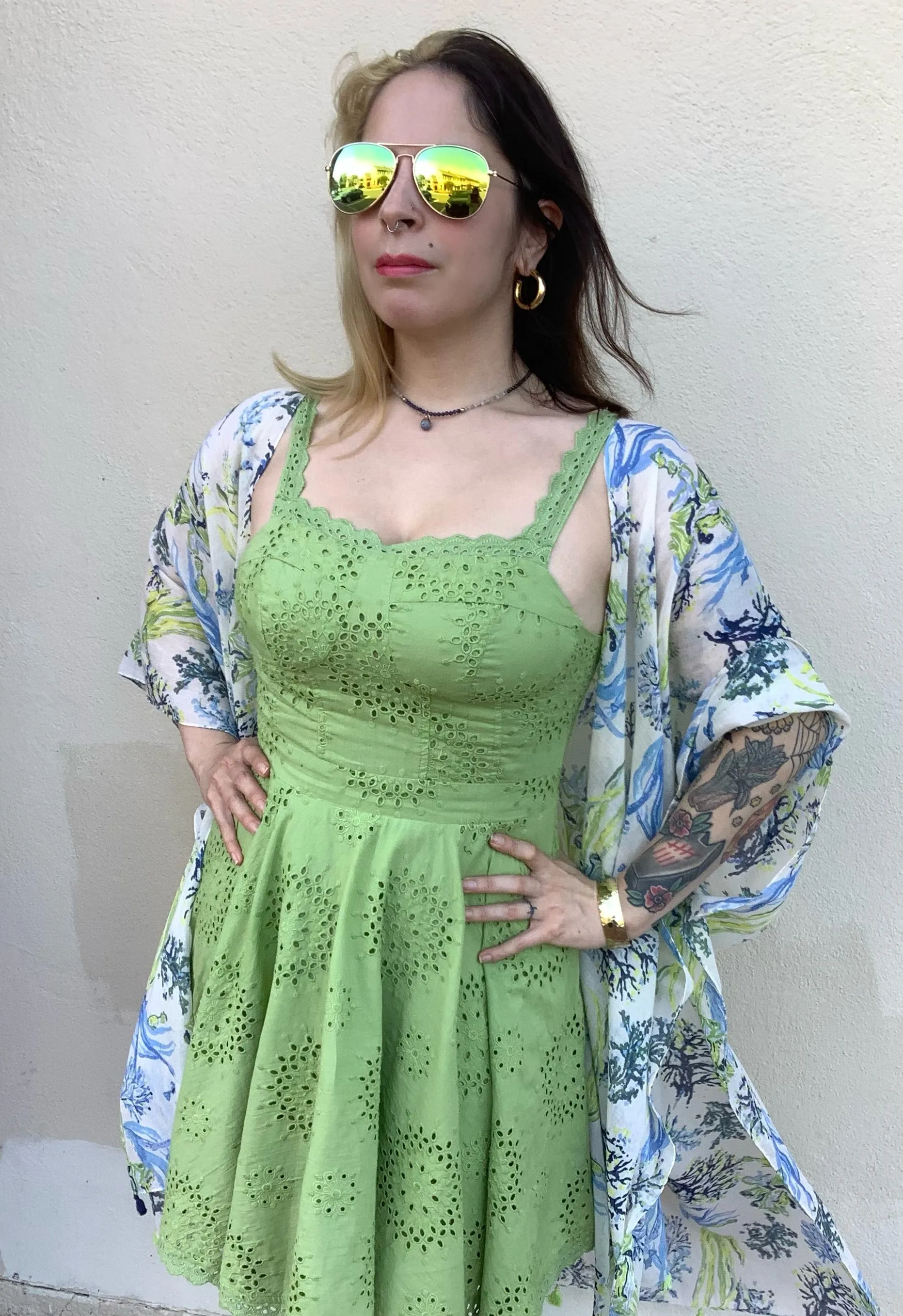 Key Lime Eyelet Dress