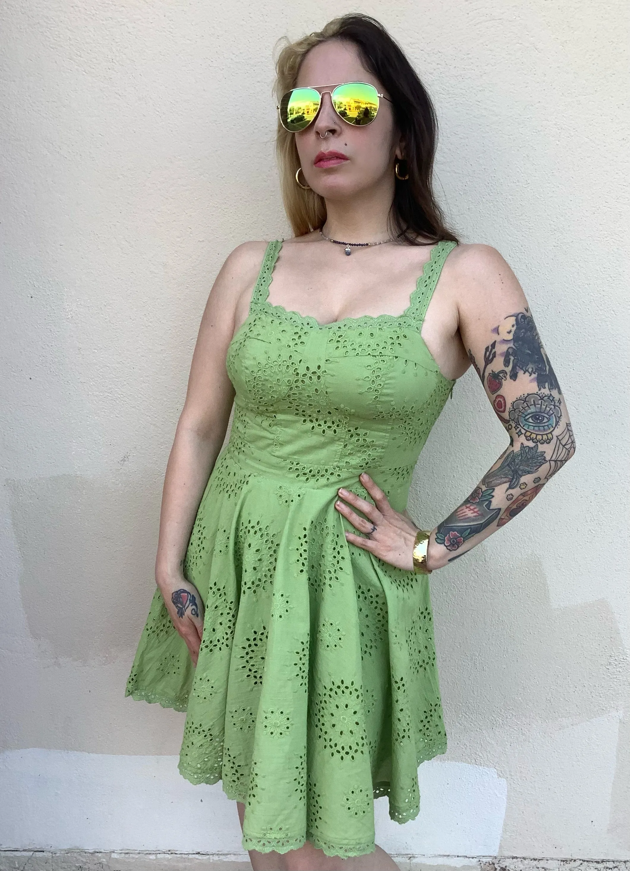 Key Lime Eyelet Dress
