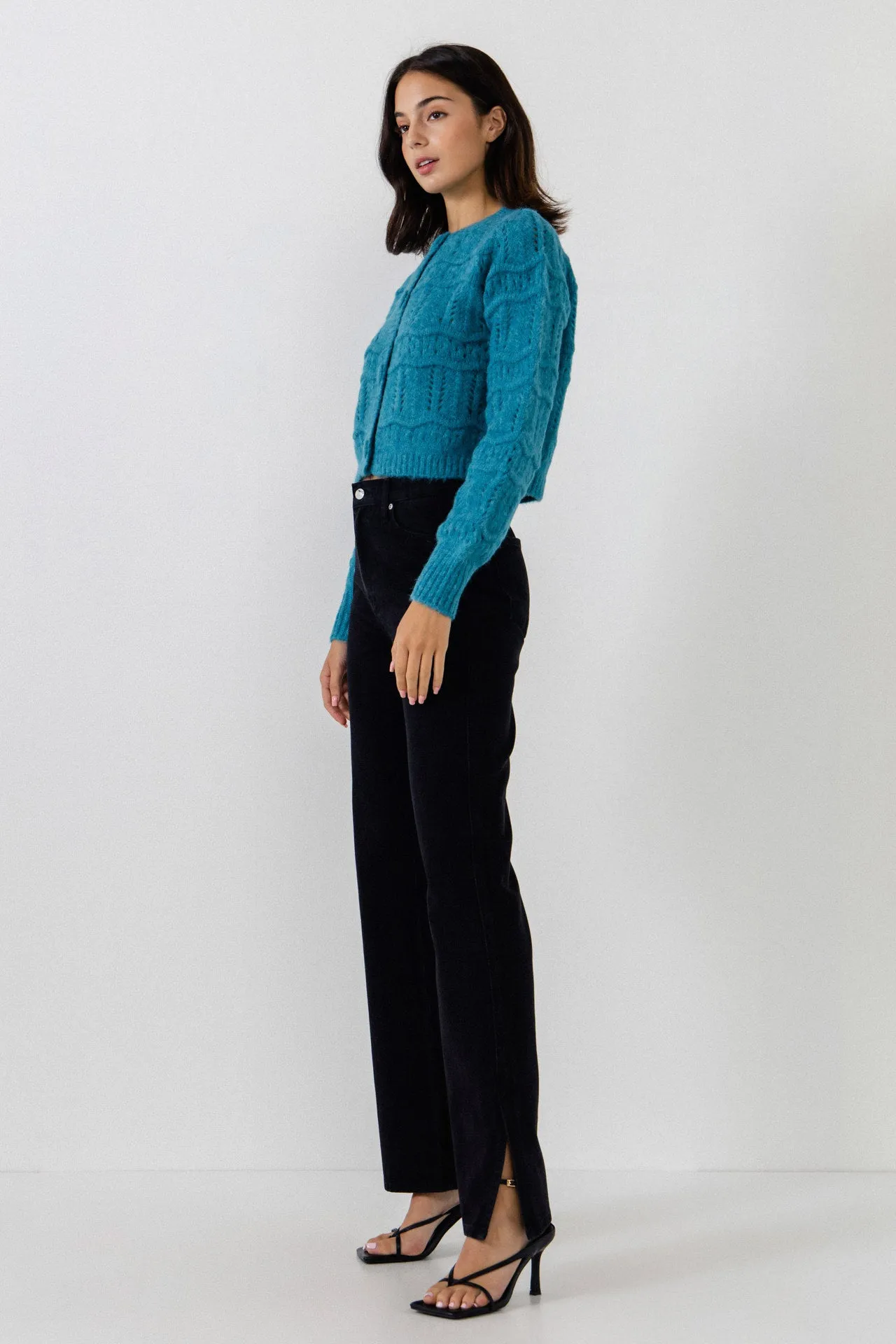 Knitted Cardigan with Coverbuttons