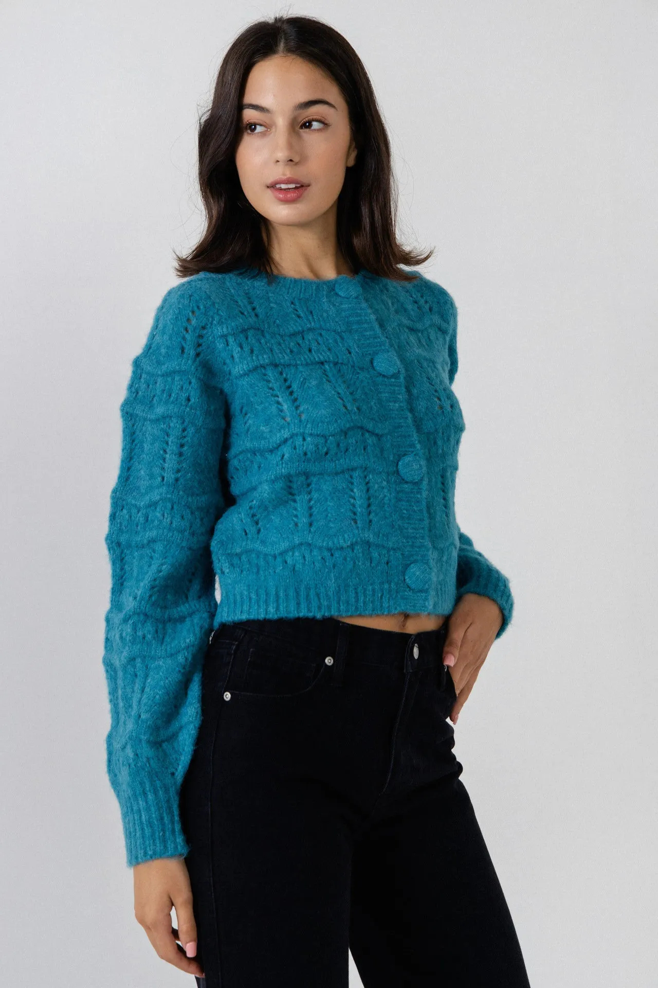 Knitted Cardigan with Coverbuttons