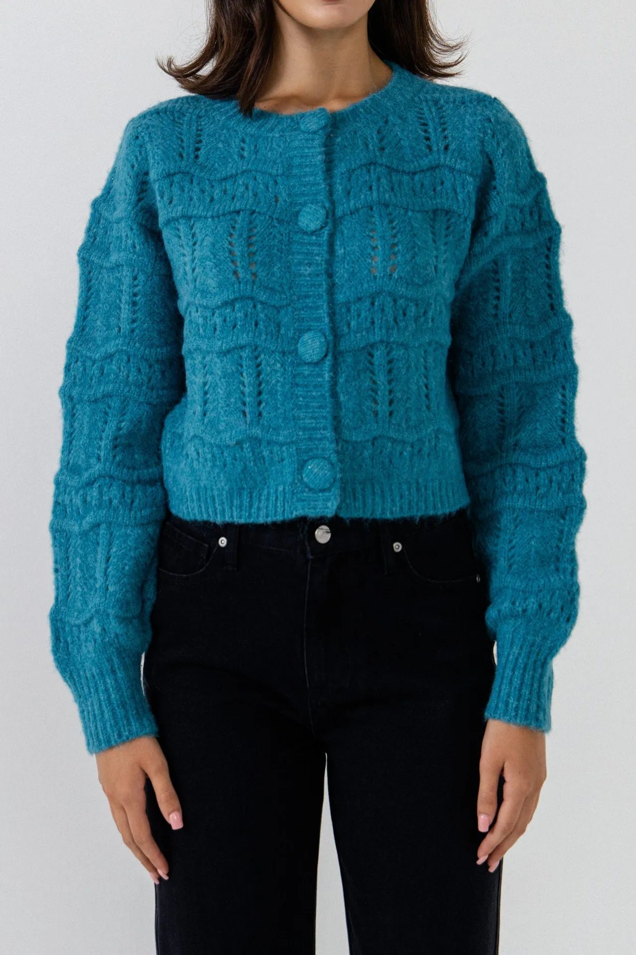 Knitted Cardigan with Coverbuttons
