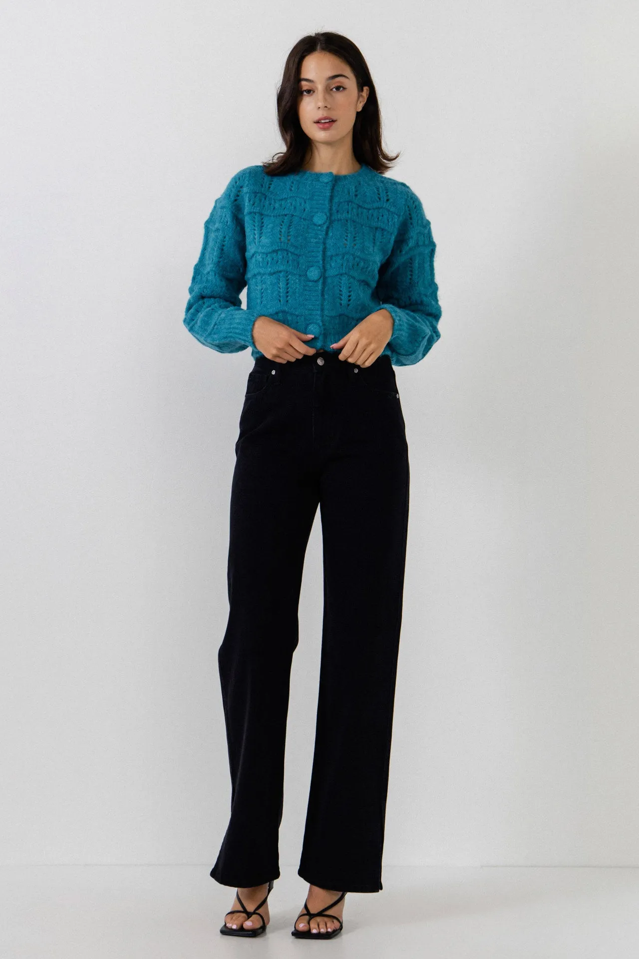 Knitted Cardigan with Coverbuttons
