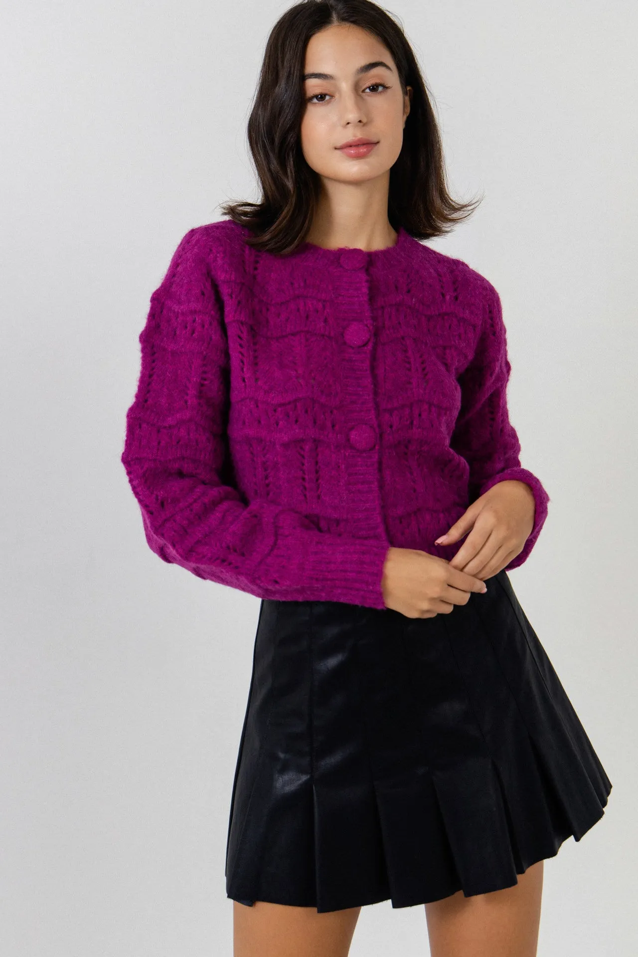 Knitted Cardigan with Coverbuttons