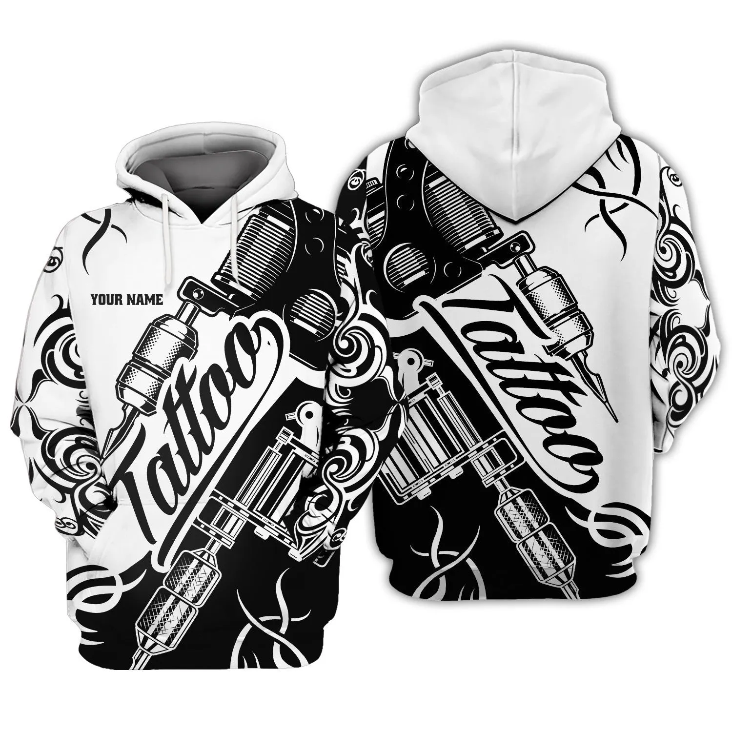 Latest Tattoo Artist Shop Personalized Name Sweatshirt 3D Hoodie, 3D Zipper Hoodie