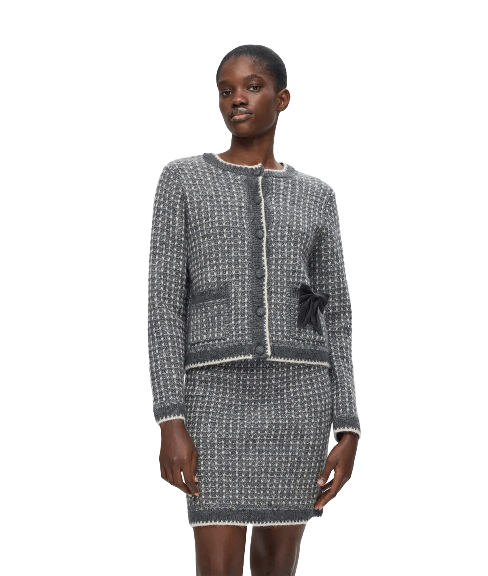 Long Sleeved Knitted Cardigan - Multi