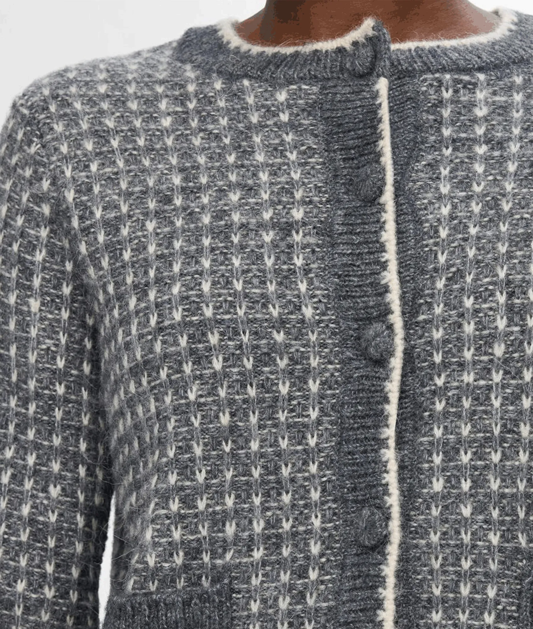 Long Sleeved Knitted Cardigan - Multi