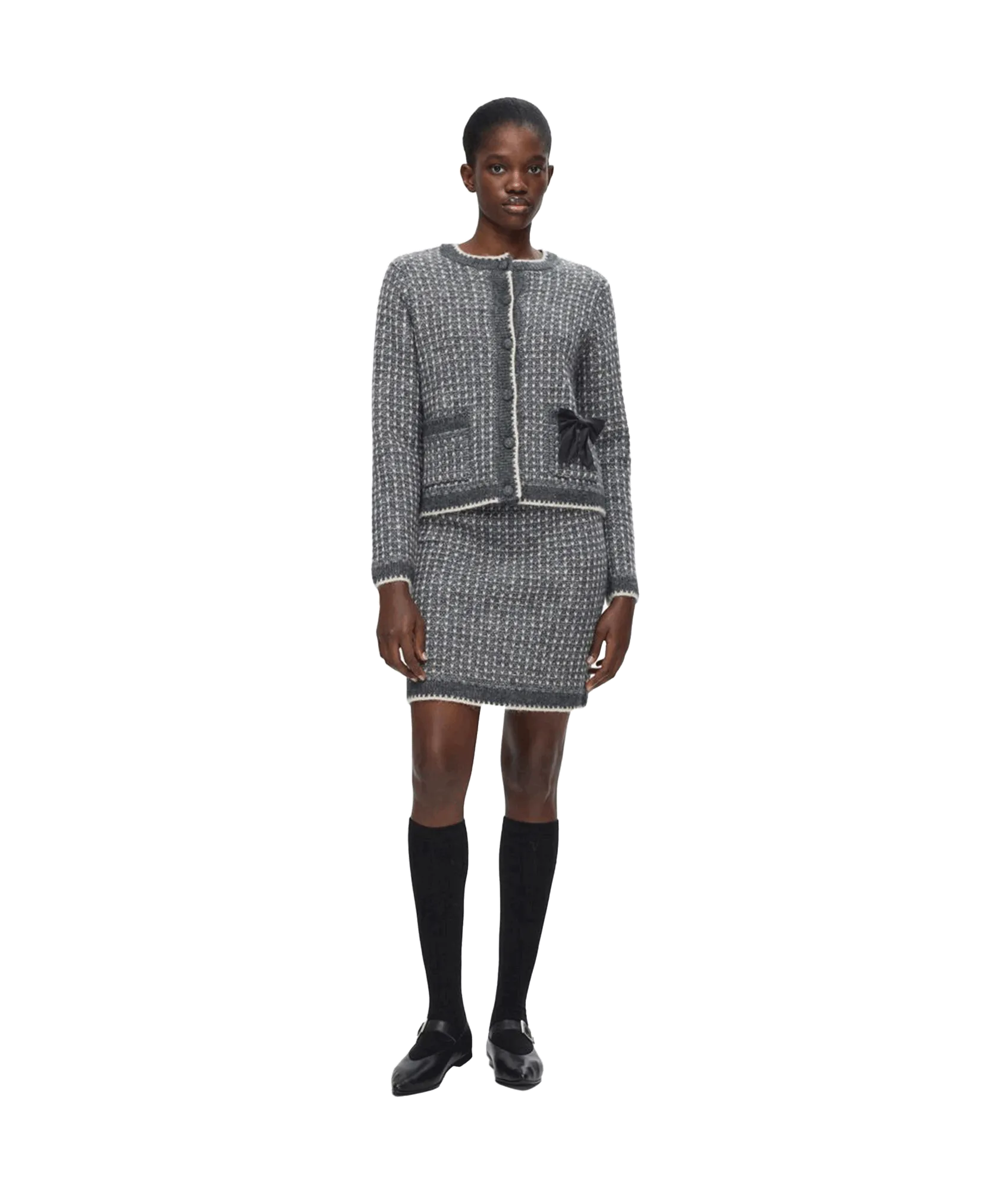 Long Sleeved Knitted Cardigan - Multi