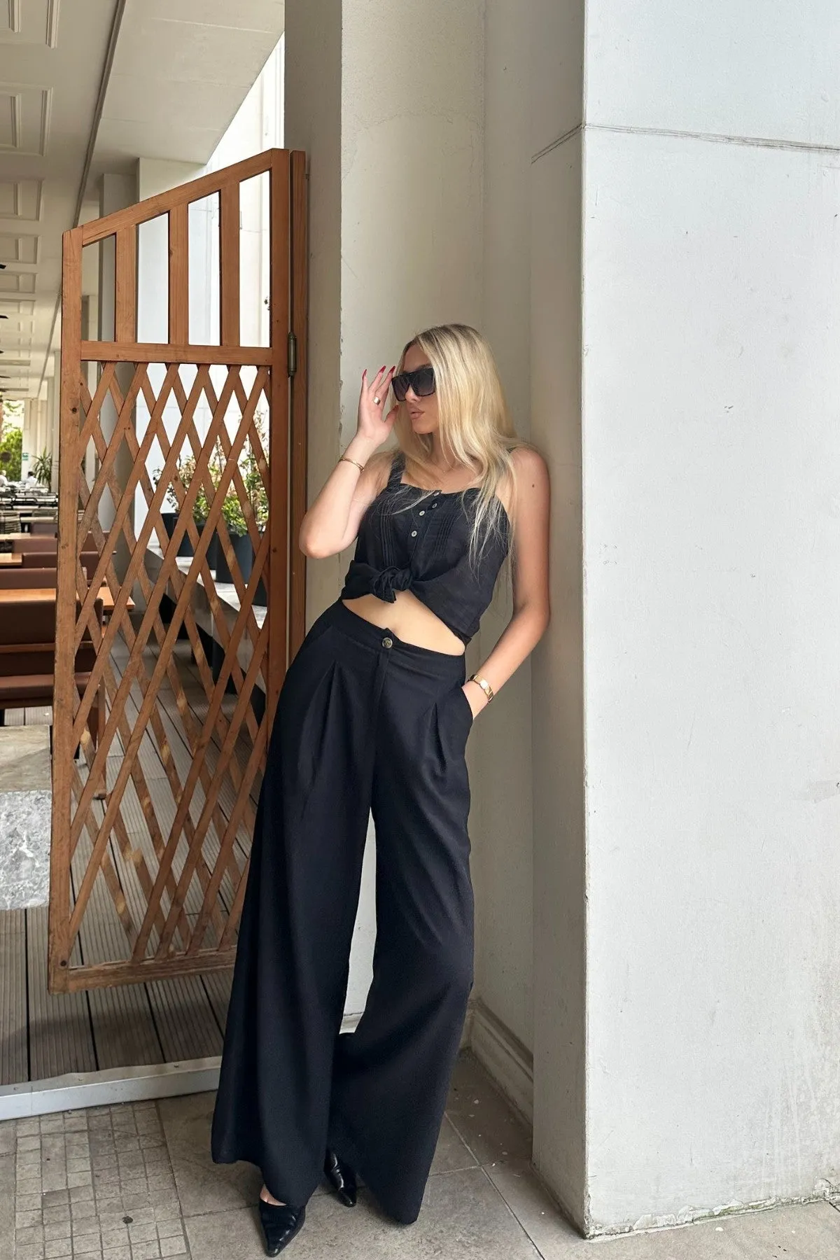 Maggie Black Wide Leg Pants