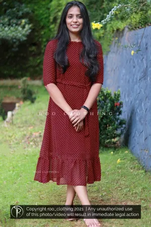 Maroon Polka Dot Dress