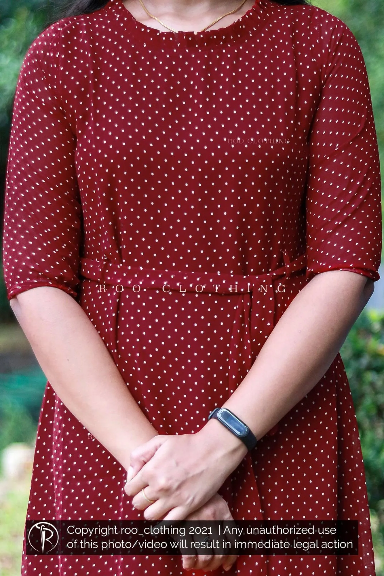 Maroon Polka Dot Dress