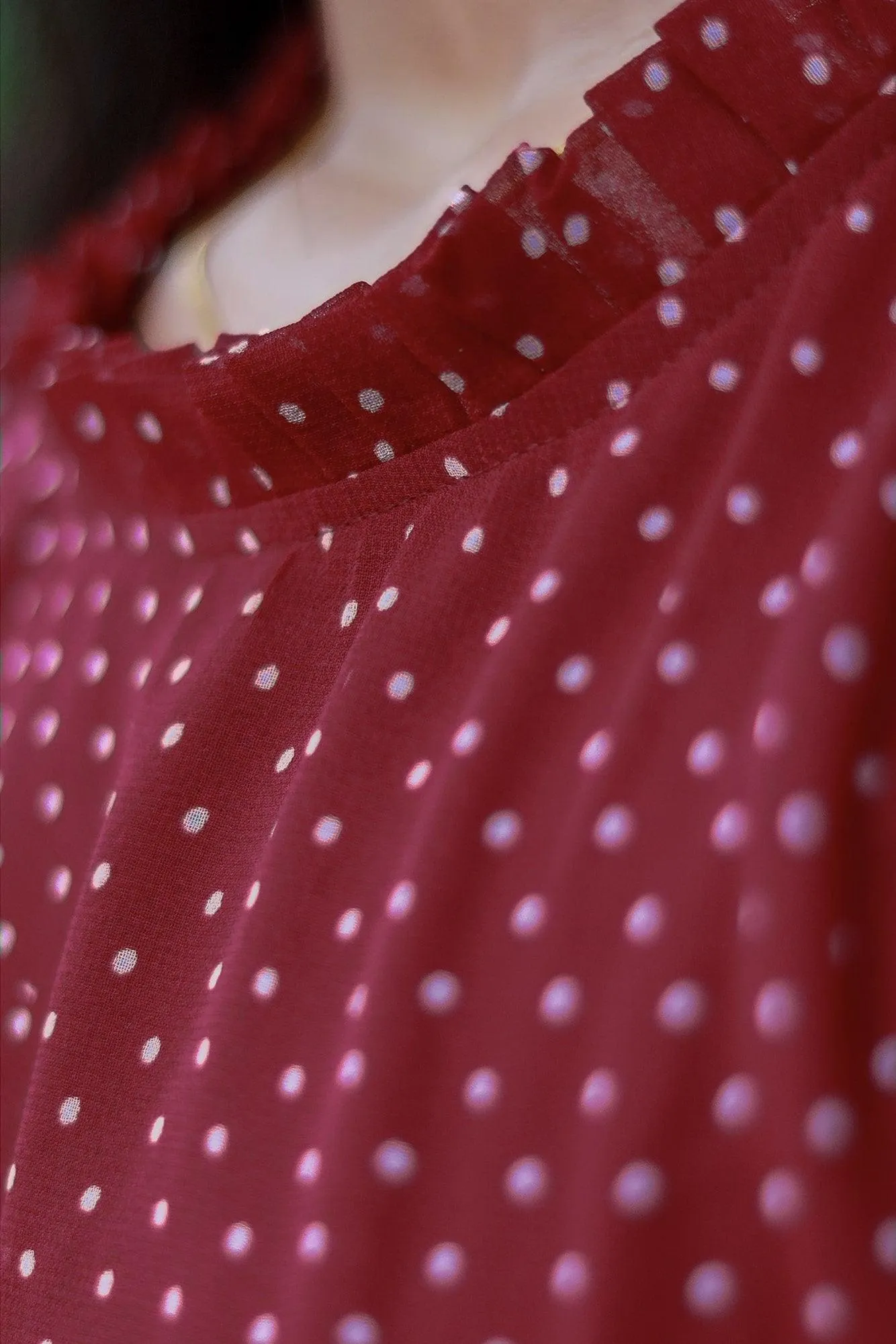 Maroon Polka Dot Dress