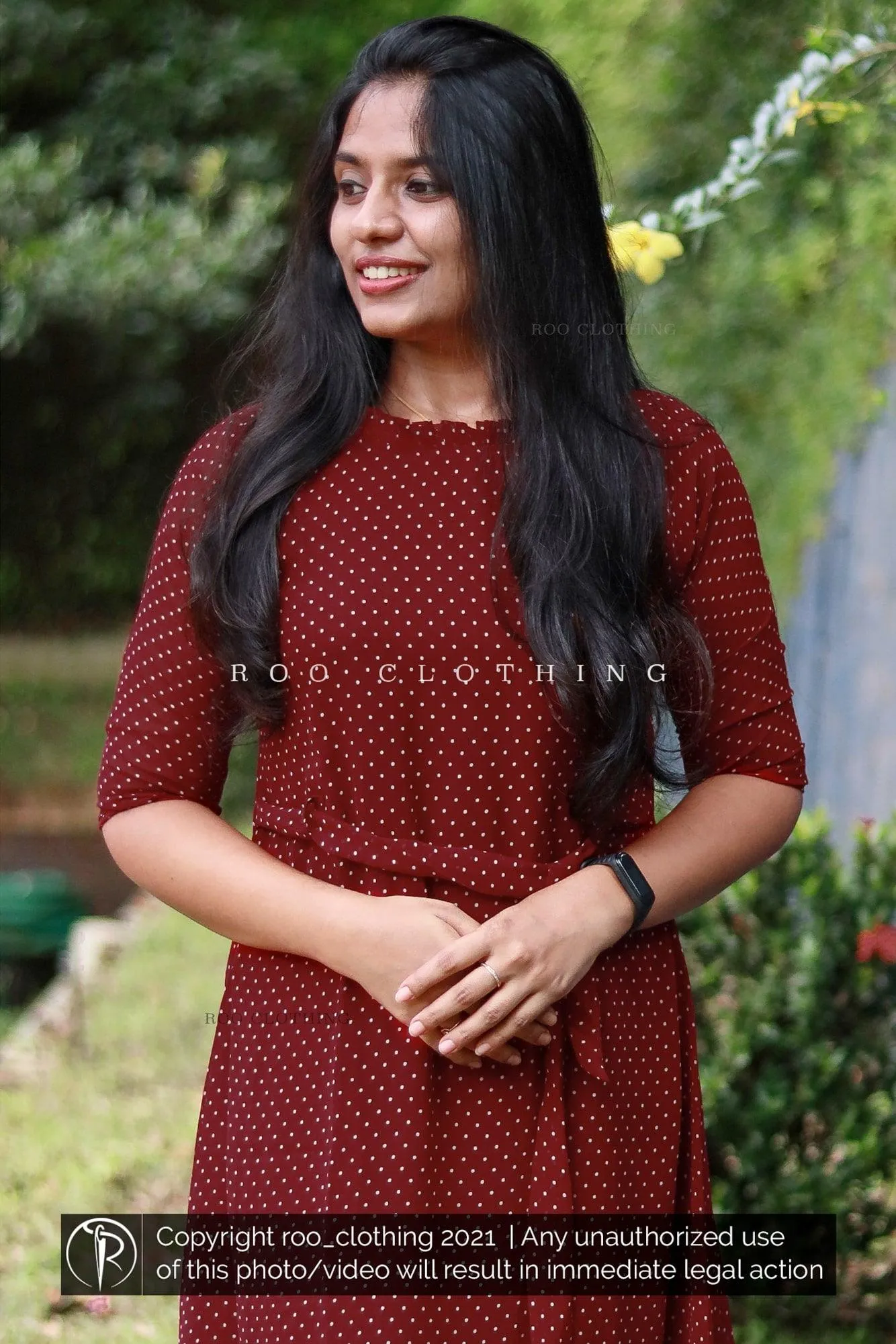 Maroon Polka Dot Dress