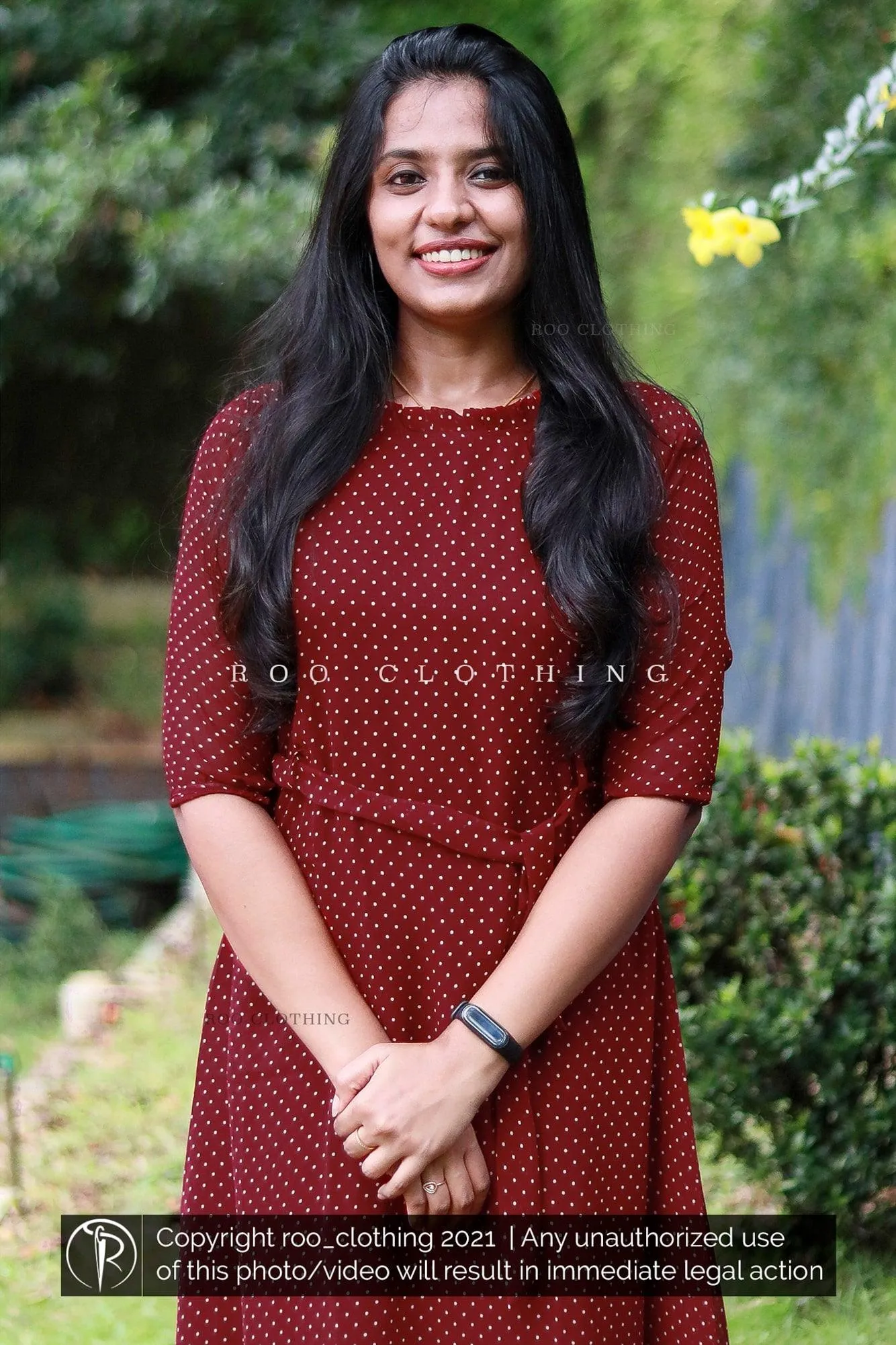 Maroon Polka Dot Dress