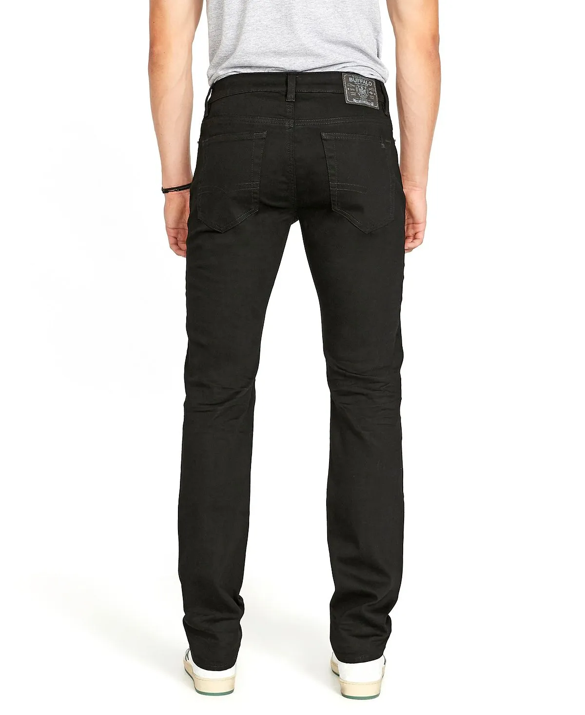 Men's straight fit six stretch Buffalo David Bitton jeans, black