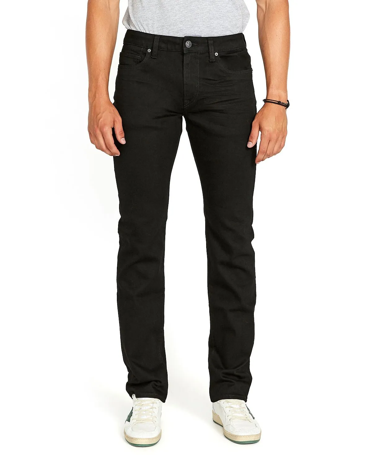 Men's straight fit six stretch Buffalo David Bitton jeans, black