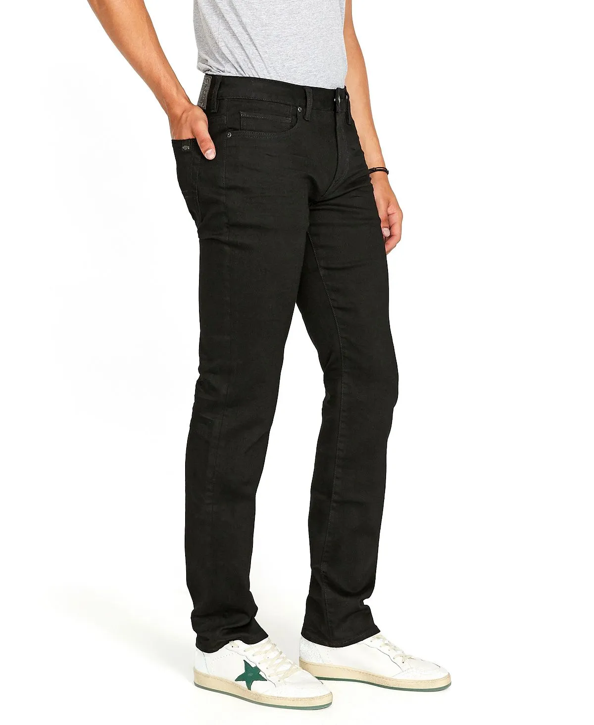 Men's straight fit six stretch Buffalo David Bitton jeans, black
