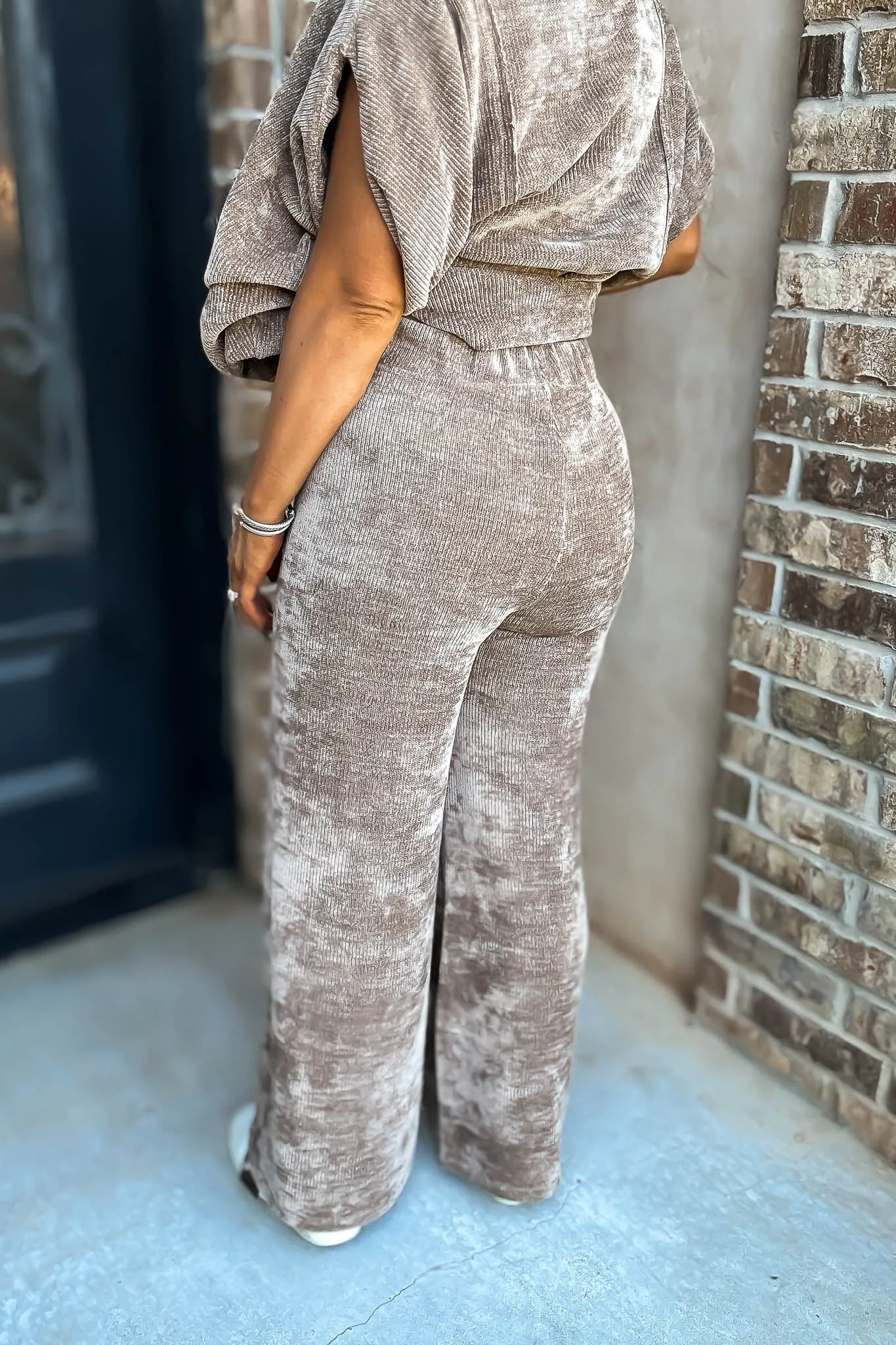 Mocha Luxeknit Wide Leg Pants