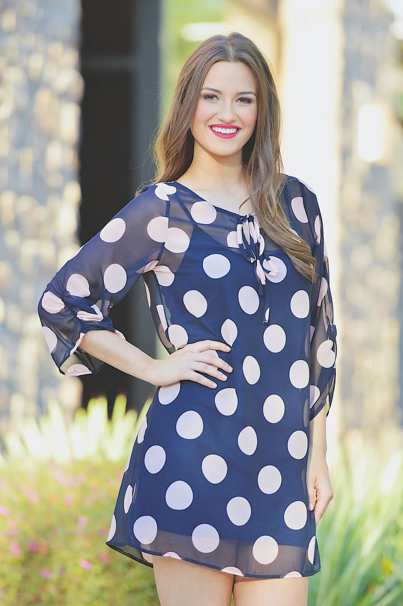Moonlight In Paris Dress - Navy