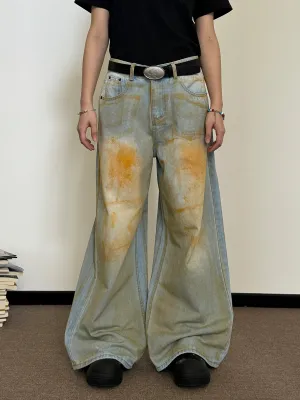 Nine Smudges Tie-Dyed Flare Jeans