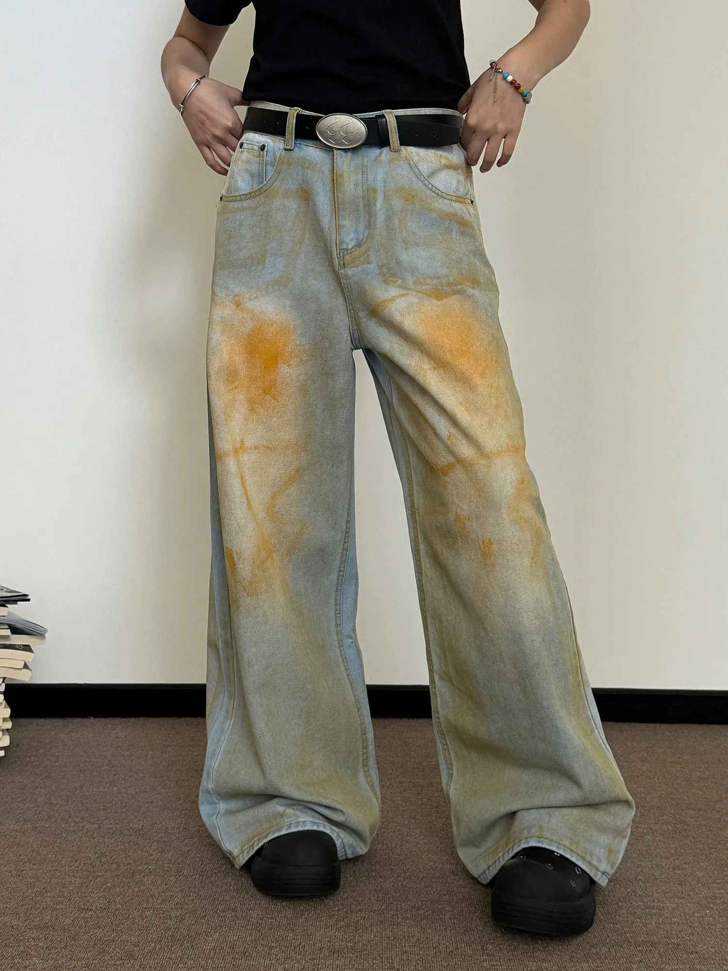 Nine Smudges Tie-Dyed Flare Jeans