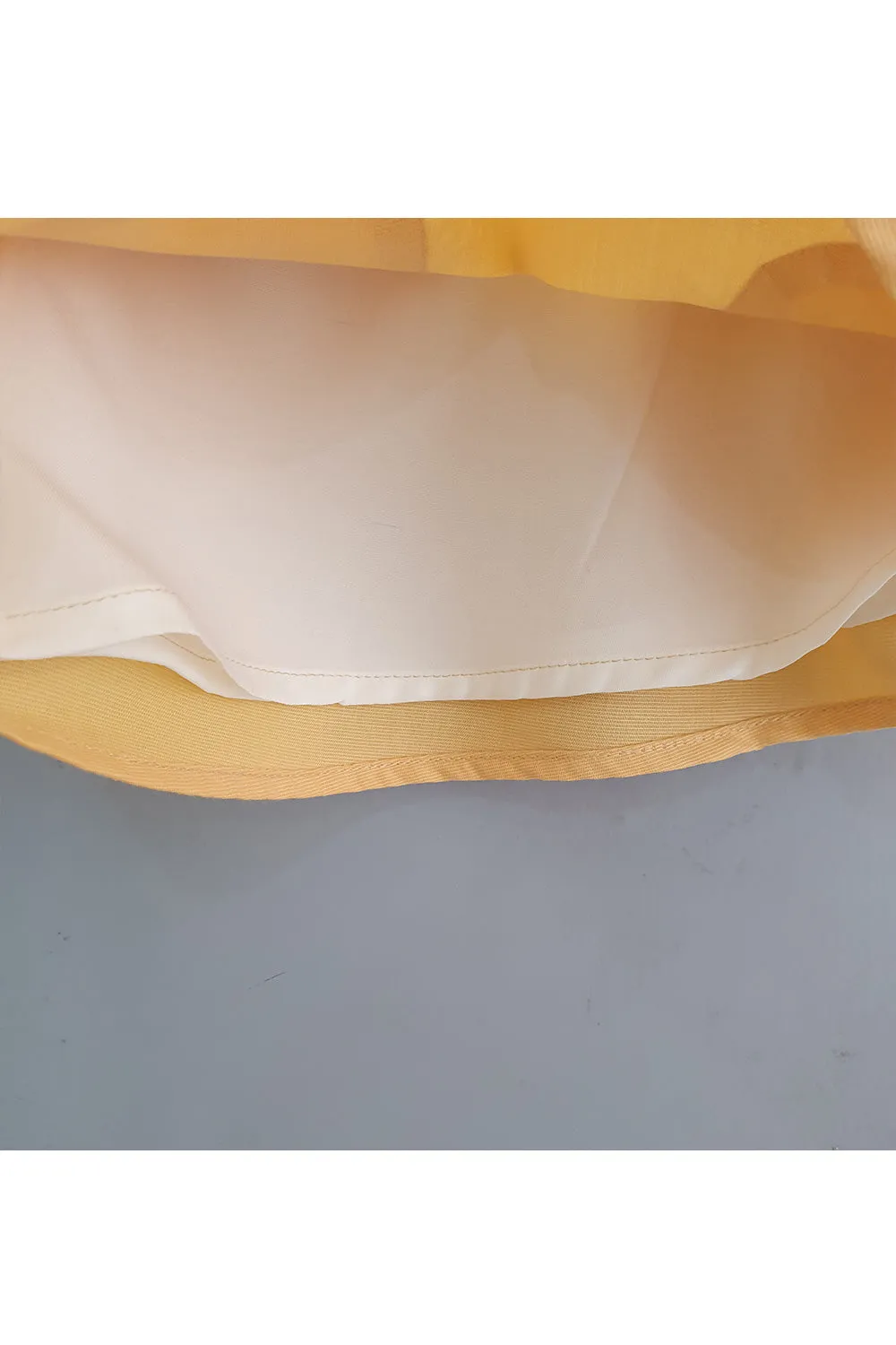 Pastel Mustard Yellow Criss Cross Top With Skirt Set