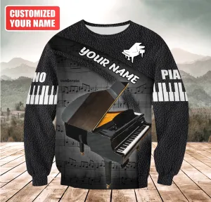 Personalized Name Piano 3D All Over Printed Unisex Sweatshirt Hoodie Shirt